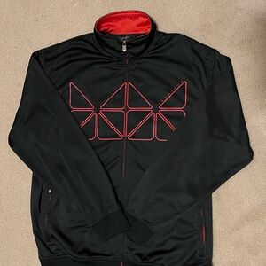 Sean John Black Jacket with Red Geometric Design